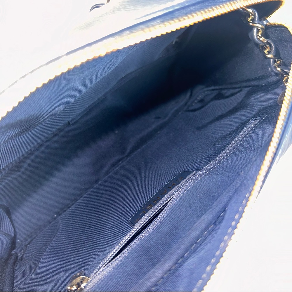 Chanel Calfskin Quilted Daily Chevron Camera Case Navy Blue - Picture 12 of 16